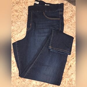 Nine West Womens Heidi Pull On Deep Indigo Skinny Jeans Size 16